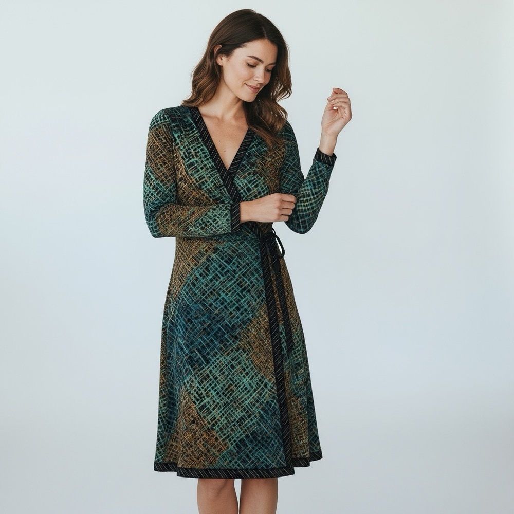 Bcbgmaxazria Multicolor Patterned Wrap Dress - image 1